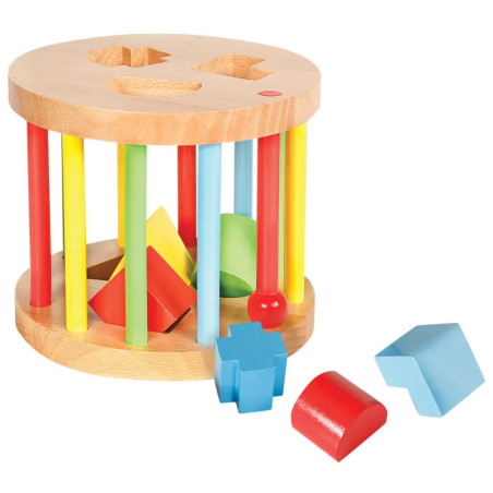 SpielMaus Holz Steckbox, rund, 6 Steine