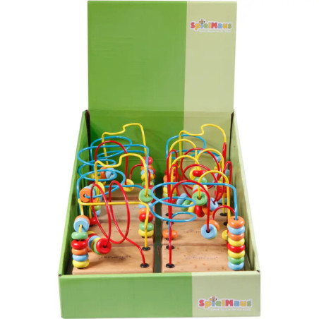 SpielMaus Holz Motorikschleife klein, 12 cm, sortiert