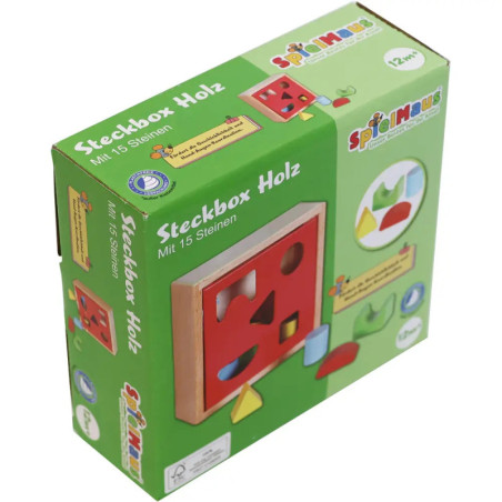 SpielMaus Holz Steckbox 15 Steine