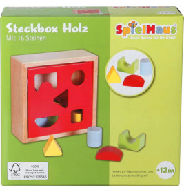 SpielMaus Holz Steckbox 15 Steine