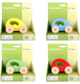 SpielMaus Holz Holzauto, 4-fach sortiert