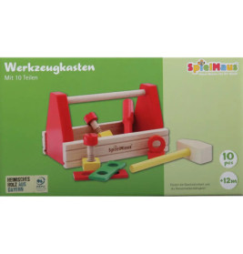 SpielMaus Holz Werkzeugkasten, 10-teilig