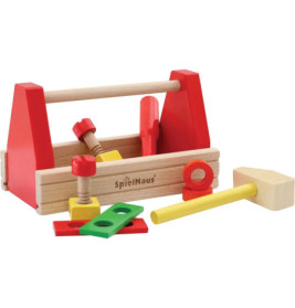 SpielMaus Holz Werkzeugkasten, 10-teilig