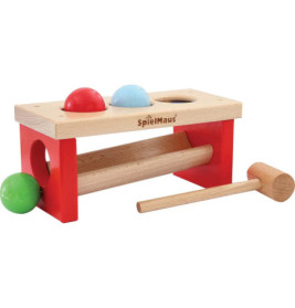 SpielMaus Holz Kugelklopfbank, 24 x 11 x 10 cm