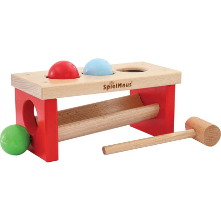 SpielMaus Holz Kugelklopfbank, 24 x 11 x 10 cm