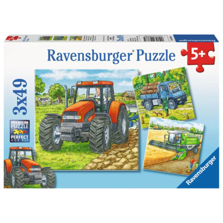Ravensburger 93885  Puzzle Große Landmaschinen 3 x 49 Teile