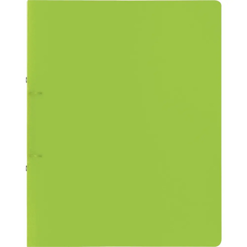 Schlichter, leuchtender grüner Schnellhefter mit zwei Innenfächern, ohne Aufdruck oder Muster.