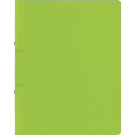 Schlichter, leuchtender grüner Schnellhefter mit zwei Innenfächern, ohne Aufdruck oder Muster.
