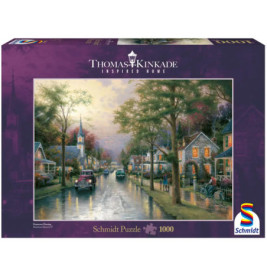 Schmidt Spiele Puzzle Thomas Kinkade Morgen in der kleinen Stadt 1000 Teile