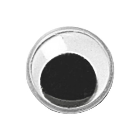 Wackelaugen, 14 mm, schwarz/weiss