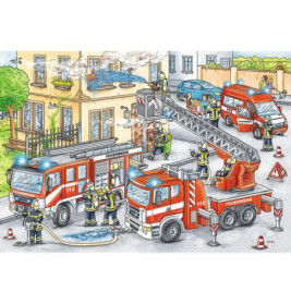 Ravensburger 078141Puzzle Polizei & Feuerwehr 2x24 Teile