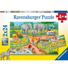 Ravenburger 7813 Puzzle Ein Tag im Zoo 2 X 24 Teile