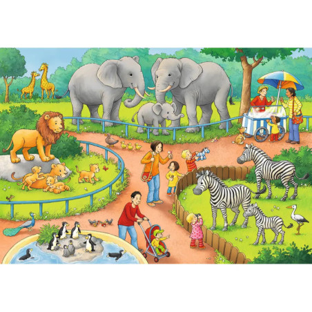 Ravenburger 7813 Puzzle Ein Tag im Zoo 2 X 24 Teile