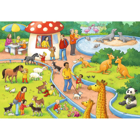 Ravenburger 7813 Puzzle Ein Tag im Zoo 2 X 24 Teile