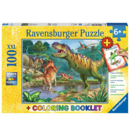 Ravenburger 13695 Puzzle Welt der Dinosaurier 100/200 Teile XXL
