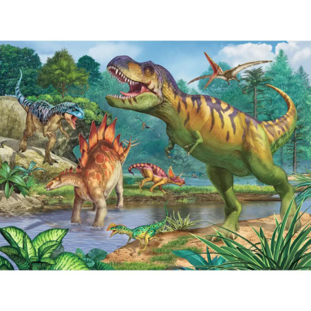 Ravenburger 13695 Puzzle Welt der Dinosaurier 100/200 Teile XXL