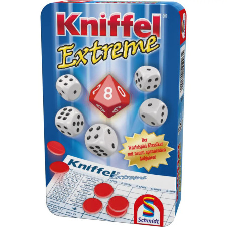 Schmidt Spiele Kniffel® Extreme Mitbringspiel in der Metalldose Schmidt Spiele Kniffel® Extreme Mitbringspiel in der Metalldose