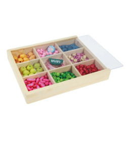 LENA® Holzperlen Holzkassette, mittel