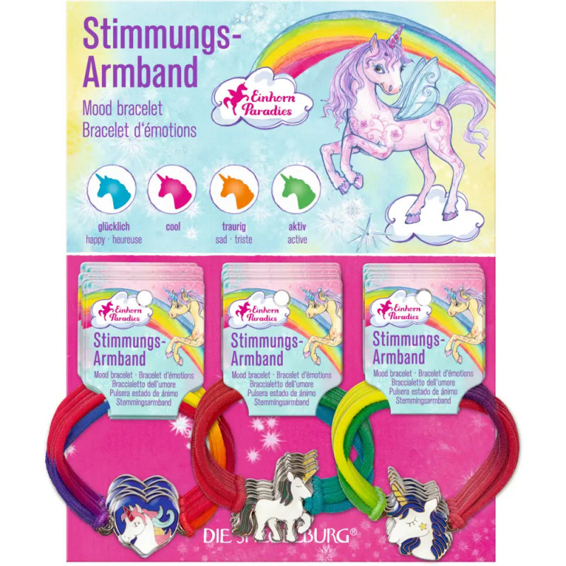 Stimmungsarmband Einhorn-Paradies, sortiert (1 Stück) (one size)
