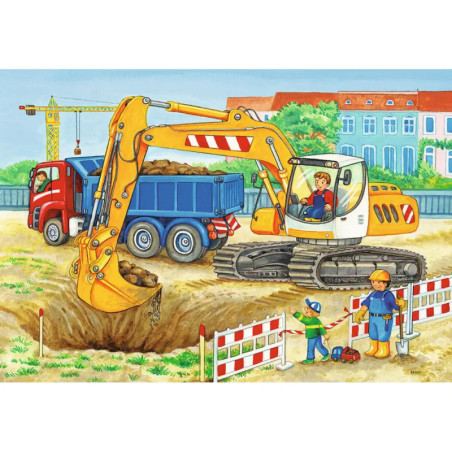 Ravenburger 7616 Puzzle Baustelle und Bauernhof 2 X 12 Teile