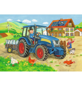 Ravenburger 7616 Puzzle Baustelle und Bauernhof 2 X 12 Teile