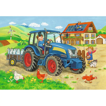 Ravenburger 7616 Puzzle Baustelle und Bauernhof 2 X 12 Teile