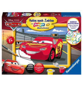 Disney Cars Malset mit Lightning McQueen auf der Verpackung, inklusive Farben und Pinsel.