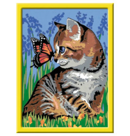 Ravenburger 28651 Malen nach Zahlen Katze mit Schmetterling Malen nach Zahlen Serie D