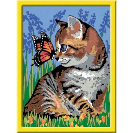 Ravenburger 28651 Malen nach Zahlen Katze mit Schmetterling Malen nach Zahlen Serie D