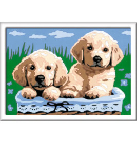 Ravensburger 27839 Malen nach Zahlen Süße Hundewelpen Malen nach Zahlen Serie E