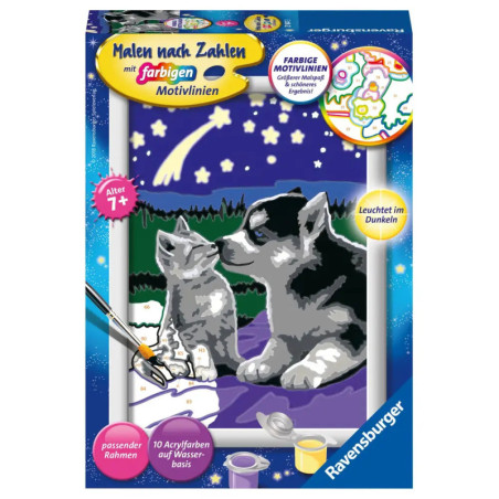 Ravenburger 27847 Malen nach Zahlen Hund und Katze Malen nach Zahlen Sonderserie E