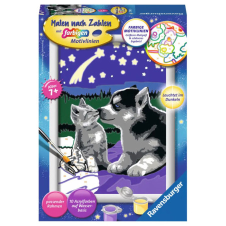 Ravenburger 27847 Malen nach Zahlen Hund und Katze Malen nach Zahlen Sonderserie E