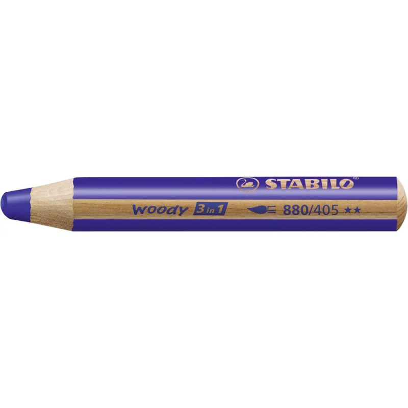 Multi-talented pencil STABILO® woody 3 in 1STABILO woody ultramarinblau wasservermalbar