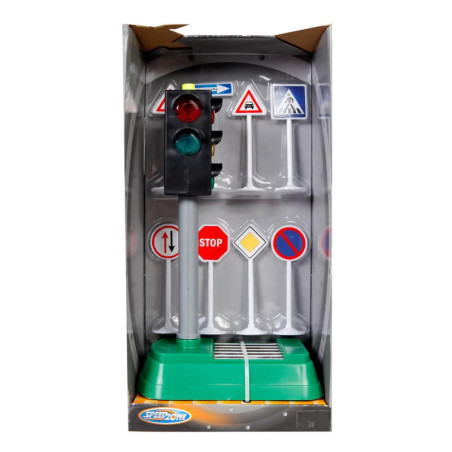 Speed Zone Verkehrsampel mit Licht und Verkehrszeichen