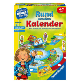 Ravensburger Spiel für 4-7 Jahre, mit Monats- und Jahreszeitenmotiven und farbenfrohen Illustrationen.