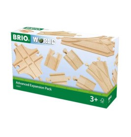 BRIO World Advanced Expansion Pack mit Holzeisenbahn-Schienen, geeignet für Kinder ab 3 Jahren.