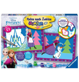 Frozen-Malset für Kinder mit Elsa, Anna und Olaf inklusive Farben und Pinseln.