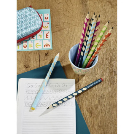 Ergonomischer Dreikant-Bleistift für Linkshänder - STABILO EASYgraph in pink - Einzelstift - Härtegr