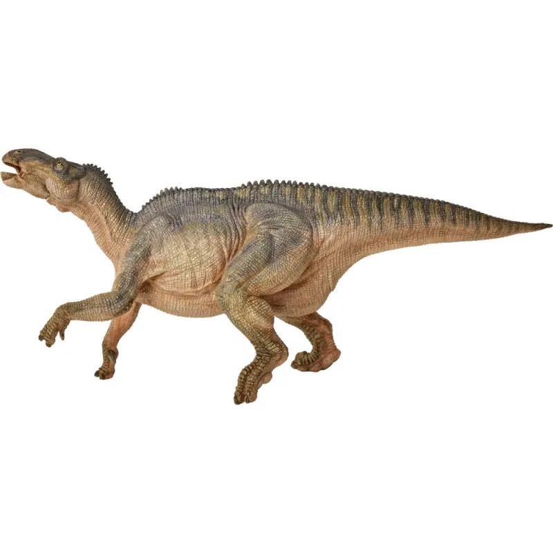 Ein realistisches Modell eines zweibeinigen Dinosauriers mit strukturierter Haut und langem Schwanz. Ein realistisches Modell eines zweibeinigen Dinosauriers mit strukturierter Haut und langem Schwanz.