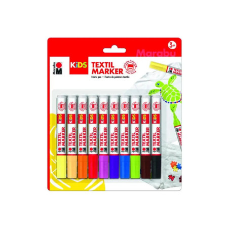 Marabu KiDS TEXTILMARKER, 10x3 mm, 10er-