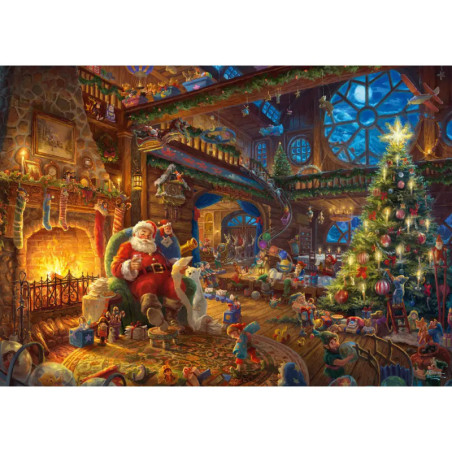 Schmidt Spiele Puzzle Thomas Kinkade Der Weihnachtsmann und seine Wichtel, 1000 Teile
