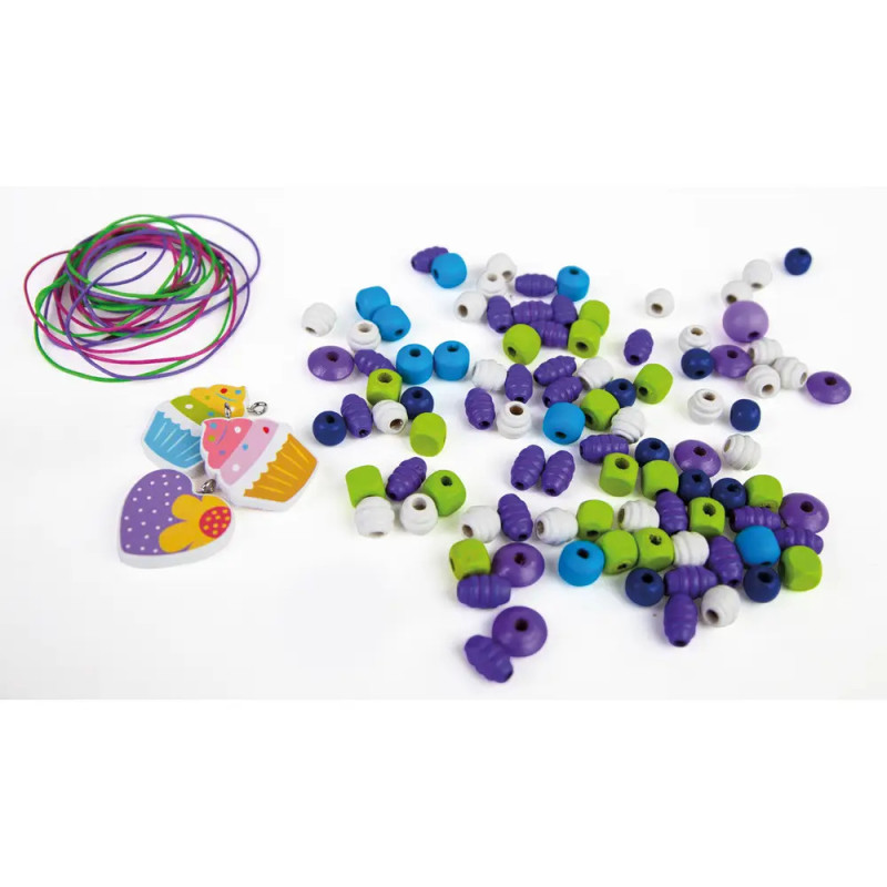 LENA® Holzperlen Cupcakes, blau LENA® Holzperlen Cupcakes, blau