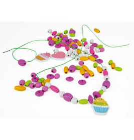 LENA® Holzperlen Cupcakes, pink