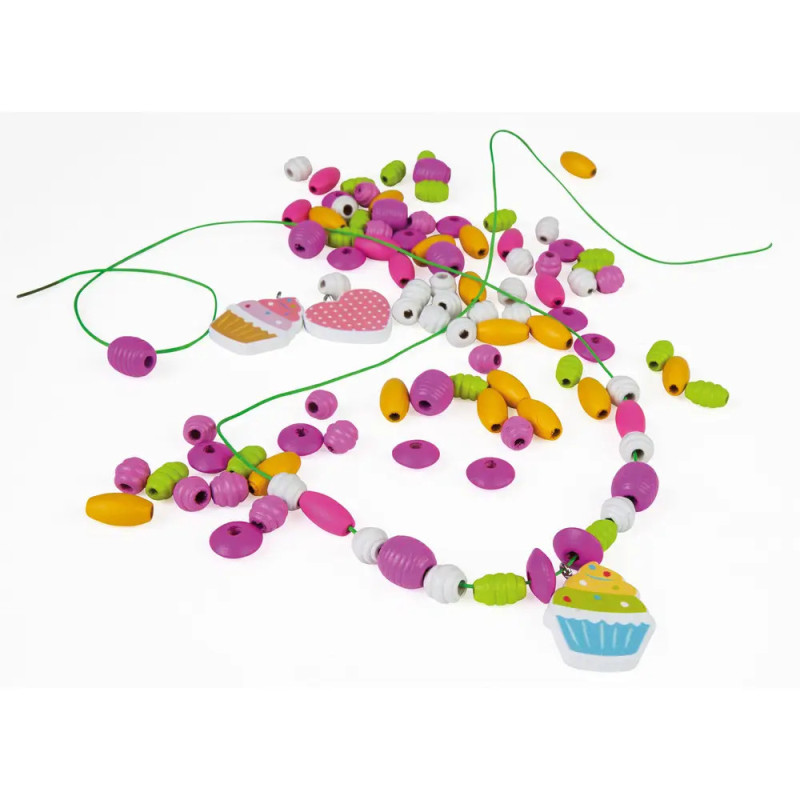 LENA® Holzperlen Cupcakes, pink LENA® Holzperlen Cupcakes, pink