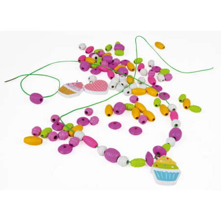 LENA® Holzperlen Cupcakes, pink LENA® Holzperlen Cupcakes, pink