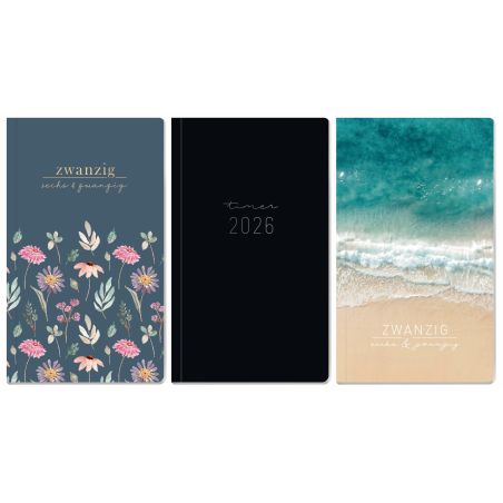 Monatskalender Pocket slim 2026 A6+sortiert