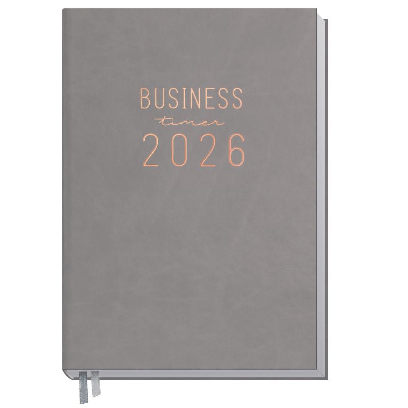 Business-Timer 2026 12 Mon. grau-rose