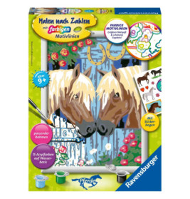 Malset mit Pferdemotiv: Enthält Farben, Pinsel, Rahmen und Sticker. Alles in einer Box.