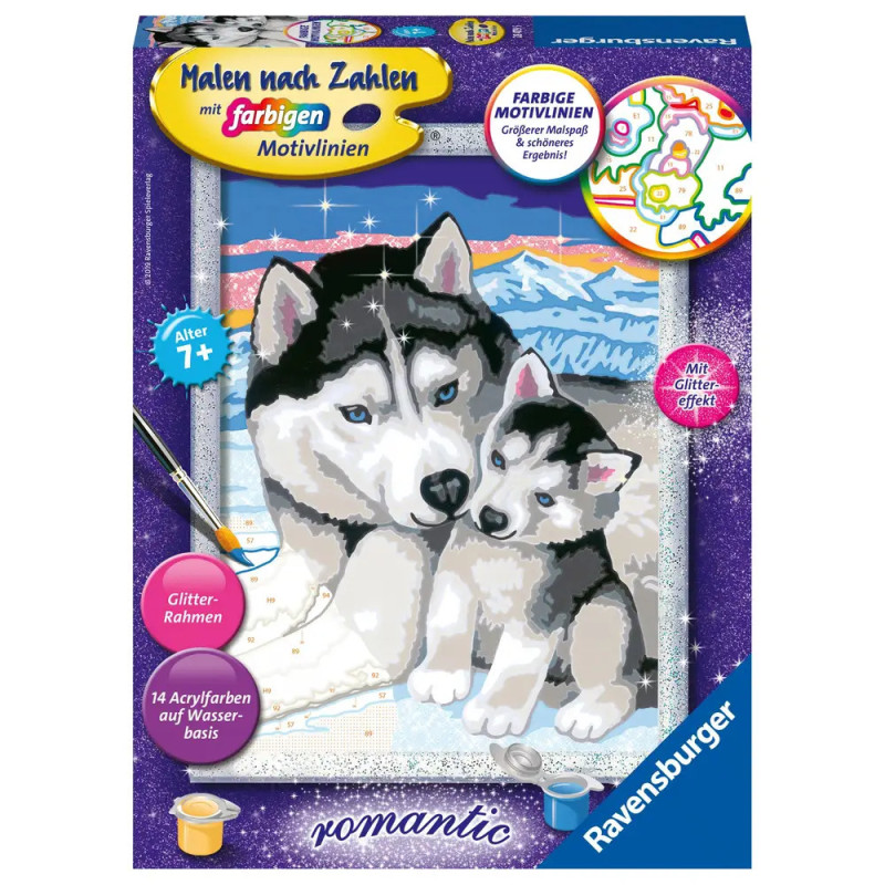 Ravenburger 28479 Malen nach Zahlen Husky Kuss Malen nach Zahlen Serie Romantic