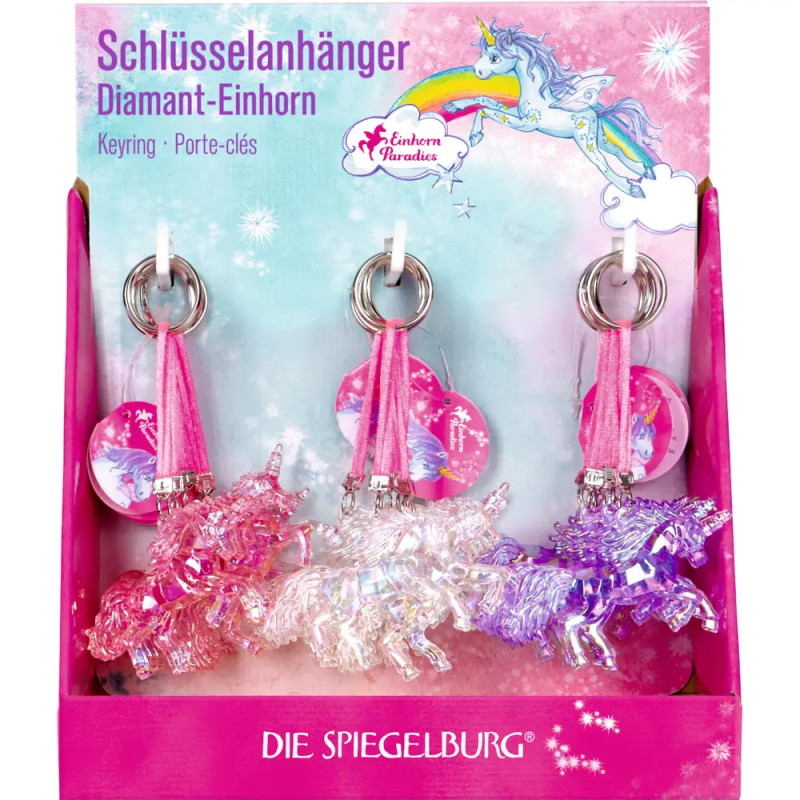 Schlüsselanhänger Diamant-Einhorn Einhorn-Paradies, sortiert (1 Stück)
